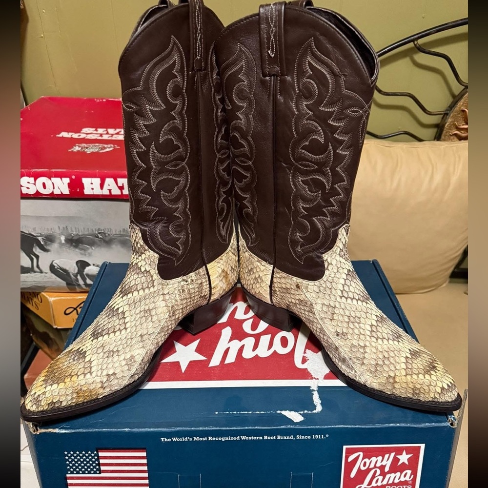 Vintage Tony Lama Rattlesnake boots